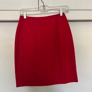 Red Above Knee WOOL Pencil Skirt - 1990s